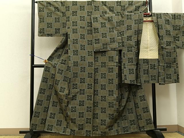 平和屋着物■本場村山大島紬　アンサンブル　吉祥文　正絹　逸品　未使用　BAAY6269hj