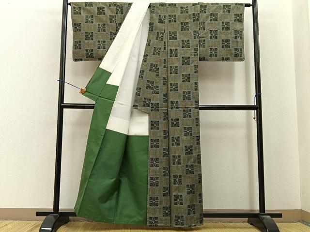 平和屋着物■本場村山大島紬　アンサンブル　吉祥文　正絹　逸品　未使用　BAAY6269hj