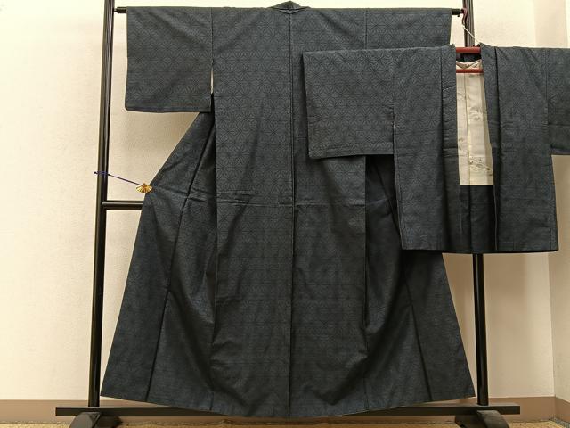 平和屋着物■本場大島紬　アンサンブル　麻の葉文様　正絹　逸品　BAAY6270hj