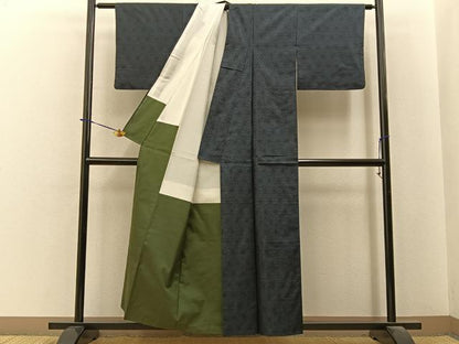 平和屋着物■本場大島紬　アンサンブル　麻の葉文様　正絹　逸品　BAAY6270hj