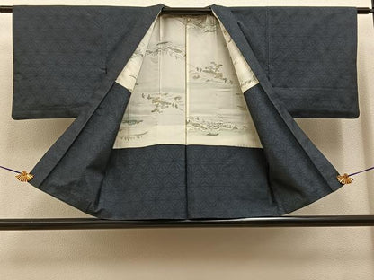 平和屋着物■本場大島紬　アンサンブル　麻の葉文様　正絹　逸品　BAAY6270hj