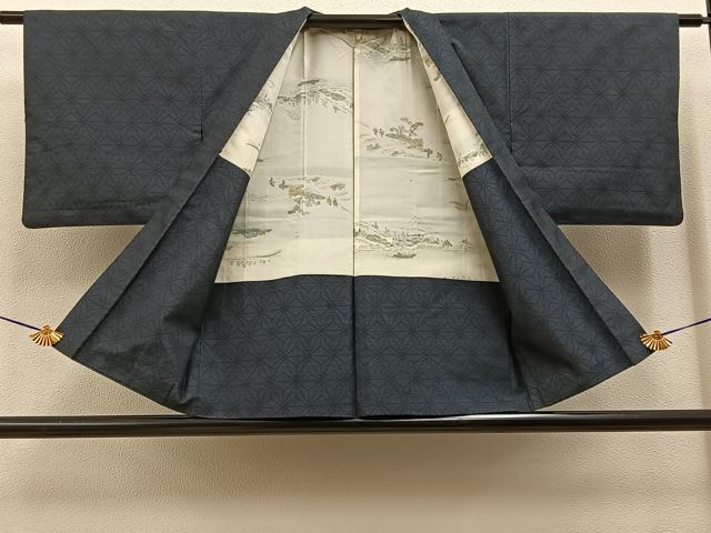 平和屋着物■本場大島紬　アンサンブル　麻の葉文様　正絹　逸品　BAAY6270hj
