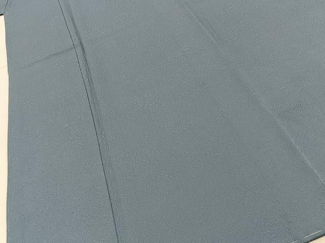 平和屋着物●京加賀友禅　百貫達雄監修　色無地　松竹梅地紋　湊鼠色　ロング丈　正絹　逸品　未使用　BAAY6271hj
