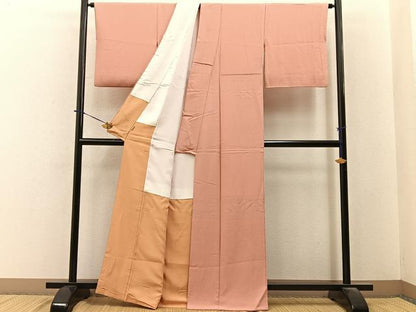 平和屋着物■上質な色無地　作家物　深支子色　ますいわ屋扱い　正絹　逸品　BAAY6278hj