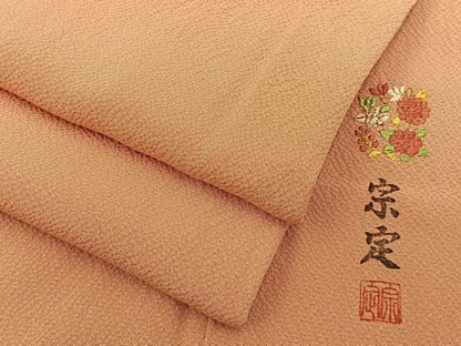 平和屋着物■上質な色無地　作家物　深支子色　ますいわ屋扱い　正絹　逸品　BAAY6278hj