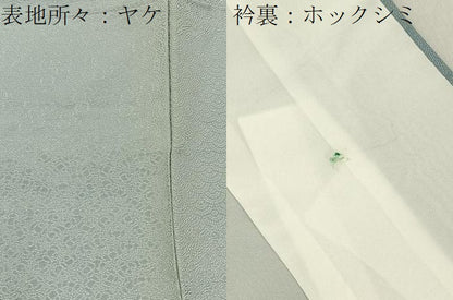 平和屋着物■上質な色無地　吉祥地紋　薄雲鼠色　さが美扱い　正絹　逸品　BAAY6279hj