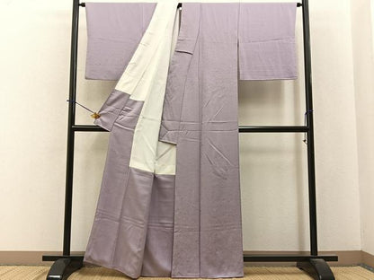 平和屋着物■上質な色無地　箔散らし地紋　鴇鼠色　正絹　逸品　BAAY6282hj