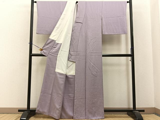平和屋着物■上質な色無地　箔散らし地紋　鴇鼠色　正絹　逸品　BAAY6282hj