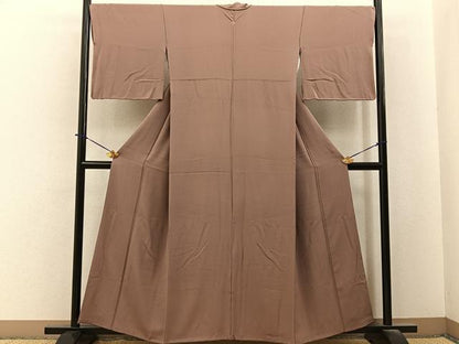平和屋着物■上質な色無地　丁子茶色　正絹　逸品　BAAY6283hj