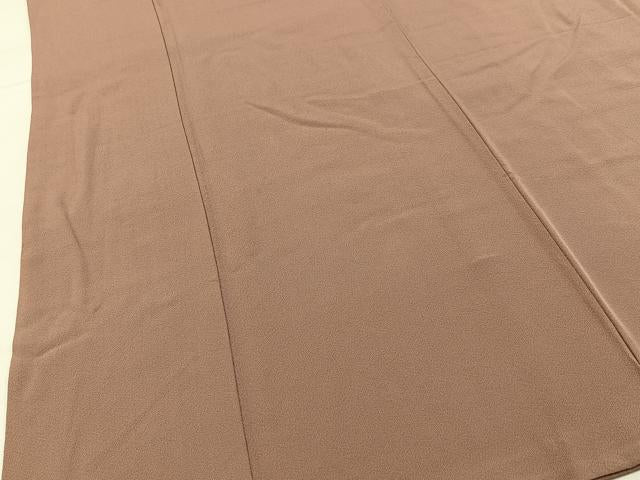 平和屋着物■上質な色無地　丁子茶色　正絹　逸品　BAAY6283hj