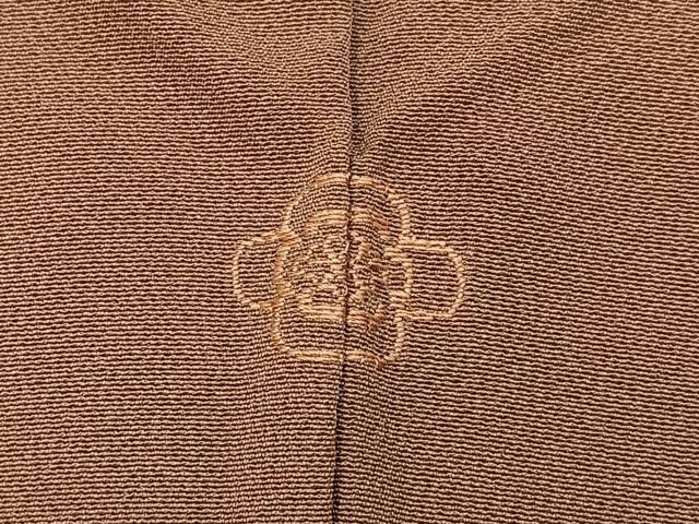 平和屋着物■上質な色無地　丁子茶色　正絹　逸品　BAAY6283hj