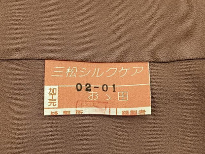 平和屋着物■上質な色無地　丁子茶色　正絹　逸品　BAAY6283hj