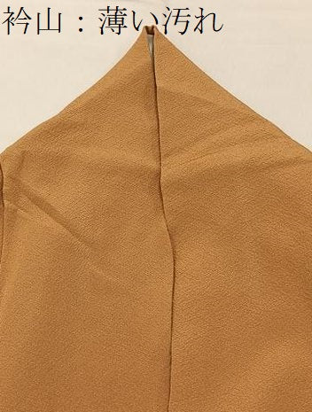 平和屋着物■上質な色無地　黃唐茶色　正絹　逸品　BAAY6285hj