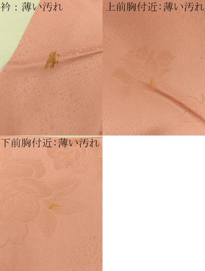 平和屋着物■上質な色無地　薔薇地紋　薄紅色　正絹　逸品　BAAY6286hj