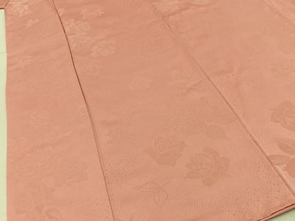 平和屋着物■上質な色無地　薔薇地紋　薄紅色　正絹　逸品　BAAY6286hj