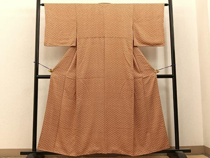 平和屋着物■上質な小紋　花青海波文　正絹　逸品　BAAY6287hj