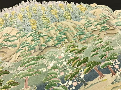 平和屋着物●本加賀友禅作家　堀哲也　黒留袖　松竹梅風景文　暈し染め　正絹　逸品　BAAY6288hj