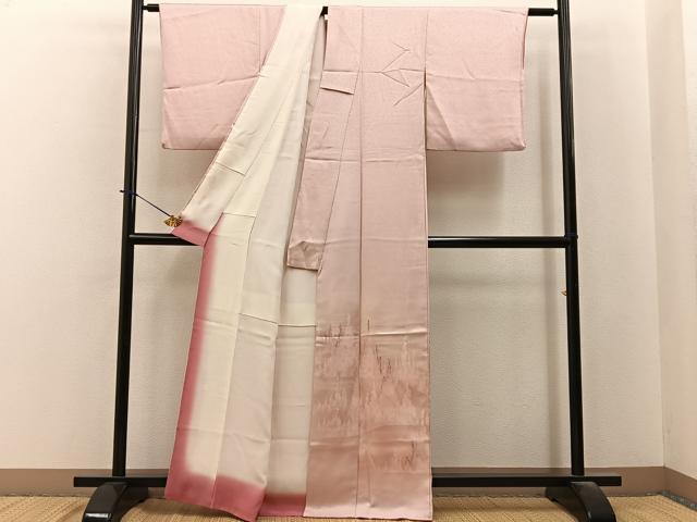 平和屋着物■色留訪問着　地紋起こし　樹林文　暈し染め　正絹　逸品　BAAY6290hj