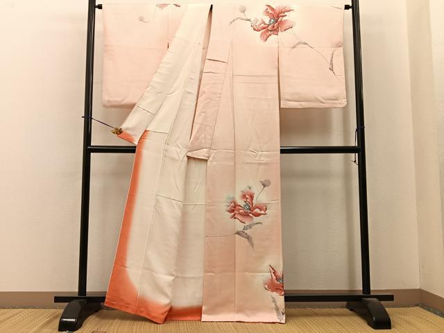 平和屋着物■訪問着　草花文　暈し染め　正絹　逸品　BAAY6291hj
