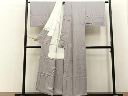 平和屋着物■上質な色無地　霞地紋　霞色　正絹　逸品　BAAY6293hj