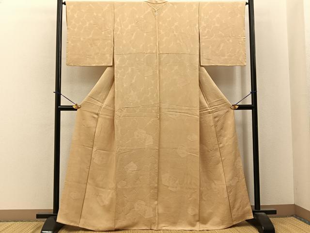 平和屋着物■上質な色無地　風景地紋　浅黄色　正絹　逸品　BAAY6294hj