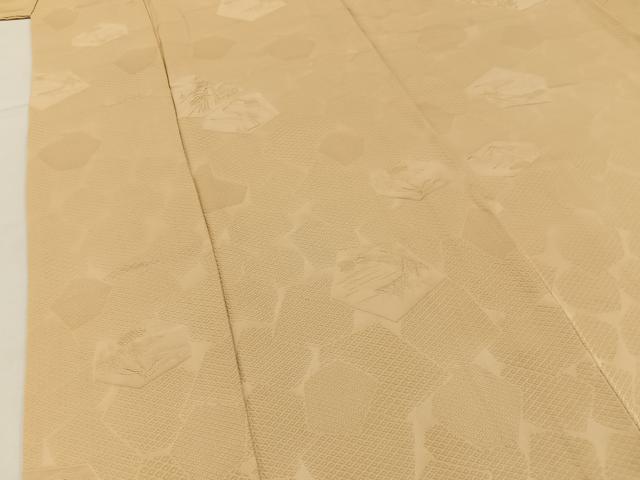 平和屋着物■上質な色無地　風景地紋　浅黄色　正絹　逸品　BAAY6294hj