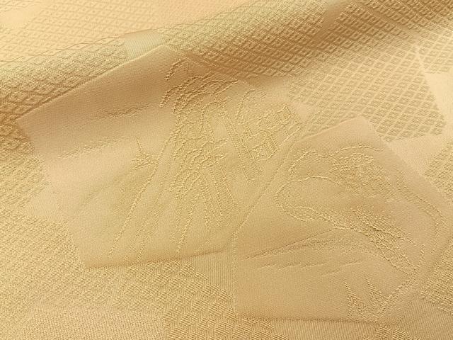 平和屋着物■上質な色無地　風景地紋　浅黄色　正絹　逸品　BAAY6294hj