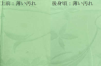 平和屋着物■上質な色無地　花地紋　薄萌葱色　正絹　逸品　BAAY6296hj