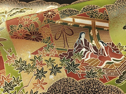 平和屋着物■豪華黒留袖　平安人物文　金銀彩　正絹　逸品　BAAY6301hj