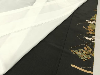 平和屋着物■豪華黒留袖　平安人物文　金銀彩　正絹　逸品　BAAY6301hj
