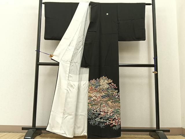平和屋着物■豪華黒留袖　友禅　作家物　松竹梅　御所解文　正絹　逸品　BAAY6305hj