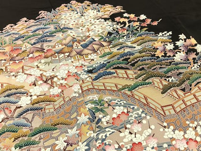 平和屋着物■豪華黒留袖　友禅　作家物　松竹梅　御所解文　正絹　逸品　BAAY6305hj