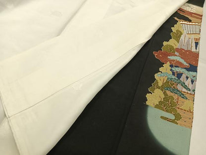 平和屋着物■豪華黒留袖　作家物　駒刺繍　大名行列　金彩　正絹　逸品　BAAY6306hj