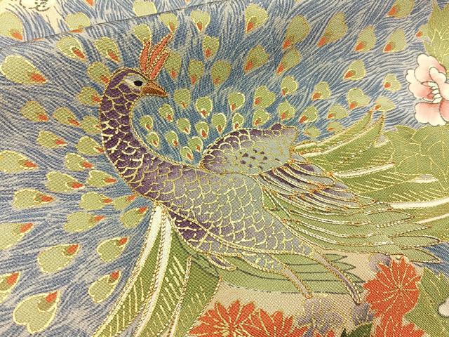 平和屋着物■豪華黒留袖　駒刺繍　孔雀花文　金彩　正絹　逸品　BAAY6308hj