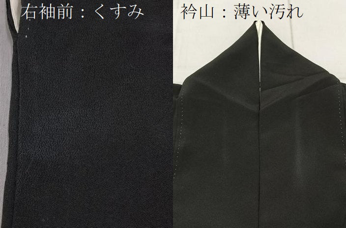 平和屋着物■豪華黒留袖　刺繍　群鶴　金糸　正絹　逸品　BAAY6310hj