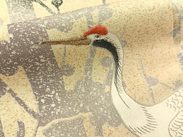 平和屋着物■豪華黒留袖　刺繍　群鶴　金糸　正絹　逸品　BAAY6310hj