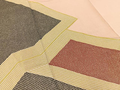 平和屋着物■訪問着　刺繍　幾何学文様　金糸　正絹　逸品　BAAY6312hj