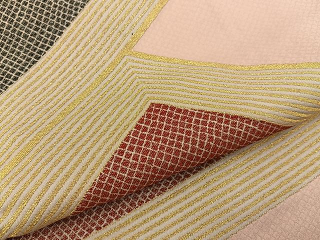 平和屋着物■訪問着　刺繍　幾何学文様　金糸　正絹　逸品　BAAY6312hj