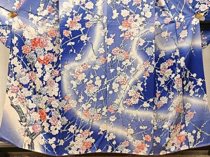 平和屋着物■豪華振袖　枝花文　暈し染め　銀彩　正絹　逸品　BAAY6314hj