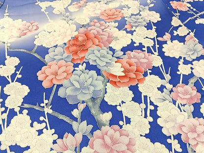 平和屋着物■豪華振袖　枝花文　暈し染め　銀彩　正絹　逸品　BAAY6314hj