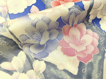 平和屋着物■豪華振袖　枝花文　暈し染め　銀彩　正絹　逸品　BAAY6314hj