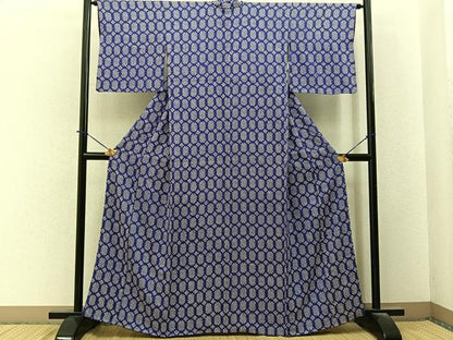 平和屋着物■上質な小紋　総絞り　亀甲文様　正絹　逸品　BAAY6317hj