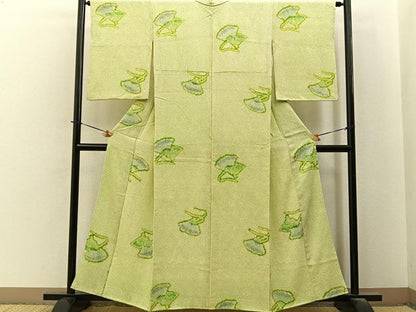 平和屋着物■上質な小紋　総絞り　扇面文　正絹　逸品　BAAY6319hj