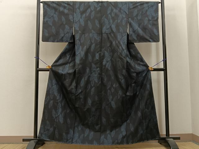 平和屋着物■本場大島紬　舞葉文　正絹　逸品　未使用　BAAY6321hj