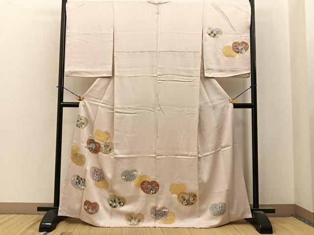平和屋着物●洗える最高級着物　＜英＞はなぶさ謹製　訪問着　草花文　金彩　洗える着物　BAAY6323hj