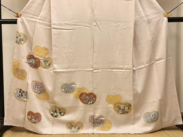 平和屋着物●洗える最高級着物　＜英＞はなぶさ謹製　訪問着　草花文　金彩　洗える着物　BAAY6323hj