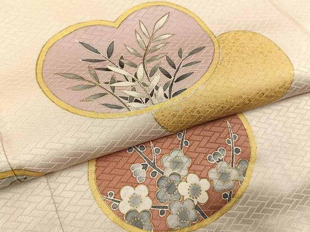 平和屋着物●洗える最高級着物　＜英＞はなぶさ謹製　訪問着　草花文　金彩　洗える着物　BAAY6323hj