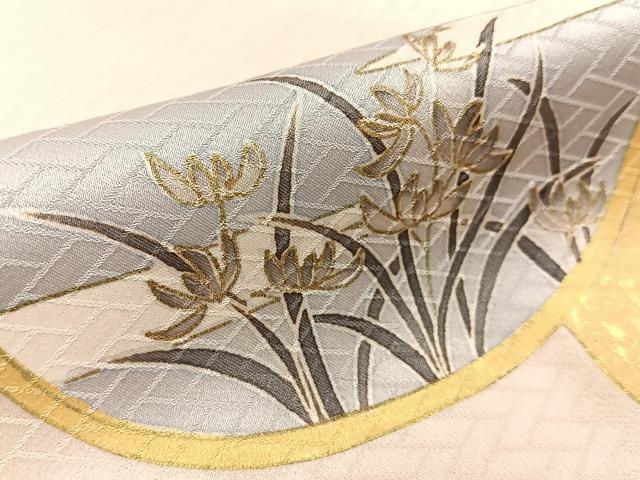 平和屋着物●洗える最高級着物　＜英＞はなぶさ謹製　訪問着　草花文　金彩　洗える着物　BAAY6323hj