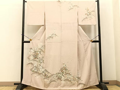 平和屋着物■訪問着　籬秋草文　金彩　正絹　逸品　BAAY6324hj