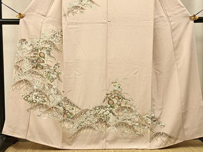 平和屋着物■訪問着　籬秋草文　金彩　正絹　逸品　BAAY6324hj